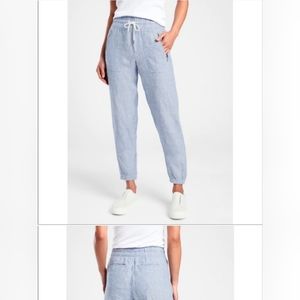 Athleta Cabo Linen Jogger Chambray Blue